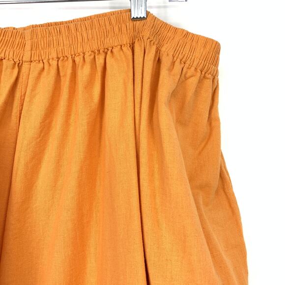 Lucy & Yak Larson Joggers Rumi Trousers Womens Plus Sz 24 Orange Cotton Linen - Picture 4 of 8